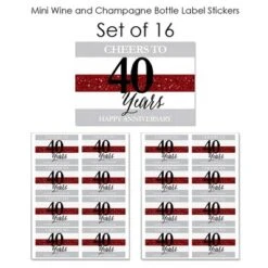 Big Dot Of Happiness We Still Do - 40th Wedding Anniversary - Mini Wine And Champagne Bottle Label Stickers - Anniversary Party Favor Gift - Set Of 16 8 Big Dot Of Happiness We Still Do - 40th Wedding Anniversary - Mini Wine And Champagne Bottle Label Stickers - Anniversary Party Favor Gift - Set Of 16 -Aurora Party Sales GUEST edc8fbcd 130b 4456 bf4b 31f125647ff0