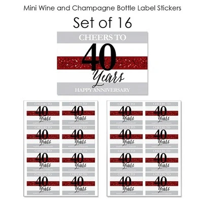 Big Dot Of Happiness We Still Do - 40th Wedding Anniversary - Mini Wine And Champagne Bottle Label Stickers - Anniversary Party Favor Gift - Set Of 16 4 Big Dot Of Happiness We Still Do - 40th Wedding Anniversary - Mini Wine And Champagne Bottle Label Stickers - Anniversary Party Favor Gift - Set Of 16 - Image 4