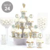 Big Dot Of Happiness Elegant Cross - Cupcake Decoration - Religious Party Cupcake Wrappers And Treat Picks Kit - Set Of 24