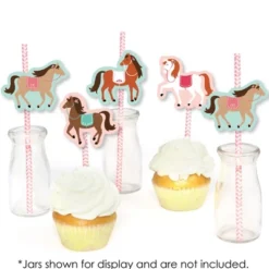 Big Dot Of Happiness Run Wild Horses - Paper Straw Decor - Pony Birthday Party Striped Decorative Straws - Set Of 24 -Aurora Party Sales GUEST ee2c3e6a a2e8 451f a5f0 0ac33d24073d