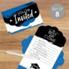 Big Dot Of Happiness Blue Grad - Best Is Yet To Come - Fill-In Cards - Royal Blue Graduation Party Fold And Send Invitations - Set Of 8