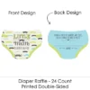 Big Dot Of Happiness Dashing Little Man Mustache Party - Diaper Shaped Raffle Ticket Inserts - Baby Shower Activities - Diaper Raffle Game - Set Of 24