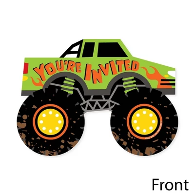 Big Dot Of Happiness Smash And Crash - Monster Truck - Shaped Fill-In Invitations - Boy Birthday Party Invitation Cards With Envelopes - Set Of 12 2 Big Dot Of Happiness Smash And Crash - Monster Truck - Shaped Fill-In Invitations - Boy Birthday Party Invitation Cards With Envelopes - Set Of 12 - Image 2