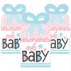 Big Dot Of Happiness Baby Gender Reveal - Square Favor Gift Boxes - Team Boy Or Girl Party Bow Boxes - Set Of 12