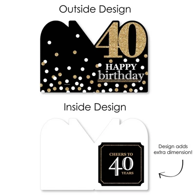Big Dot Of Happiness Adult 40th Birthday - Gold - Happy Birthday Giant Greeting Card - Big Shaped Jumborific Card 4 Big Dot Of Happiness Adult 40th Birthday - Gold - Happy Birthday Giant Greeting Card - Big Shaped Jumborific Card - Image 4