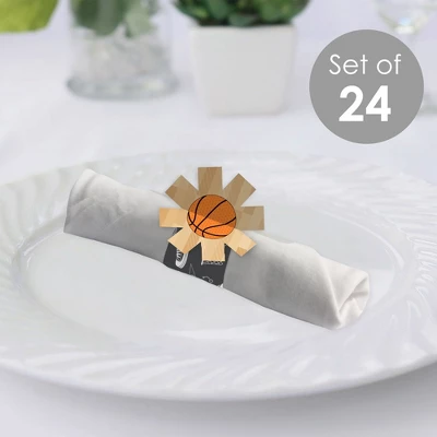 Big Dot Of Happiness Nothin’ But Net - Basketball - Baby Shower Or Birthday Party Paper Napkin Holder - Napkin Rings - Set Of 24 1 Big Dot Of Happiness Nothin’ But Net - Basketball - Baby Shower Or Birthday Party Paper Napkin Holder - Napkin Rings - Set Of 24