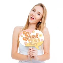 Big Dot Of Happiness Funny Stay Groovy - Boho Hippie Party Photo Booth Props Kit - 10 Piece