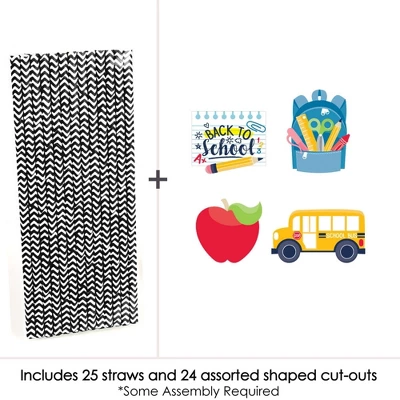 Big Dot Of Happiness Back To School - Paper Straw Decor - First Day Of School Classroom Striped Decorative Straws - Set Of 24 2 Big Dot Of Happiness Back To School - Paper Straw Decor - First Day Of School Classroom Striped Decorative Straws - Set Of 24 - Image 2