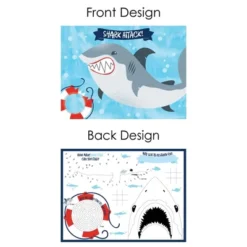 Big Dot Of Happiness Shark Zone - Paper Jawsome Shark Birthday Party Coloring Sheets - Activity Placemats - Set Of 16 -Aurora Party Sales GUEST efa63e37 7293 417b a25a 472fccd47e2a