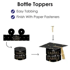 Big Dot Of Happiness Tassel Worth The Hassle - Gold - DIY Grad Cap Graduation Party Bottle Topper Decorations - Set Of 20 -Aurora Party Sales GUEST f0167ee4 a36d 498f bf9c 8373d2eac647