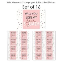 Big Dot Of Happiness Will You Join My Bride Squad? - Mini Wine And Champagne Bottle Label Stickers - Rose Gold Bridesmaid Party Favor Gift - 16 Ct -Aurora Party Sales GUEST f0174bb1 ee28 4341 aec3 4ff8ef4b1326