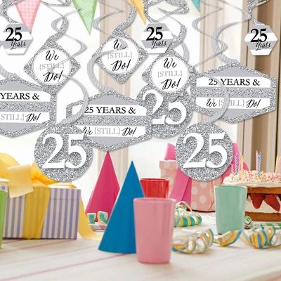 Big Dot Of Happiness We Still Do - 25th Wedding Anniversary - Anniversary Party Hanging Decor - Party Decoration Swirls - Set Of 40 1 Big Dot Of Happiness We Still Do - 25th Wedding Anniversary - Anniversary Party Hanging Decor - Party Decoration Swirls - Set Of 40