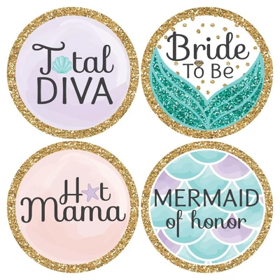 Big Dot Of Happiness Trading The Tail For A Veil - Mermaid Bachelorette Party Or Bridal Shower Name Tags - Party Badges Sticker Set Of 12 2 Big Dot Of Happiness Trading The Tail For A Veil - Mermaid Bachelorette Party Or Bridal Shower Name Tags - Party Badges Sticker Set Of 12 - Image 2