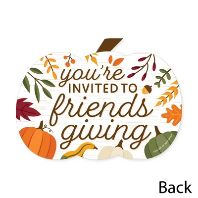 Big Dot Of Happiness Fall Friends Thanksgiving - Shaped Fill-In Invitations - Friendsgiving Party Invitation Cards With Envelopes - Set Of 12 4 Big Dot Of Happiness Fall Friends Thanksgiving - Shaped Fill-In Invitations - Friendsgiving Party Invitation Cards With Envelopes - Set Of 12 - Image 4