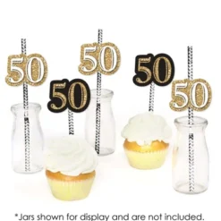 Big Dot Of Happiness Adult 50th Birthday - Gold - Paper Straw Decor - Birthday Party Striped Decorative Straws - Set Of 24 6 Big Dot Of Happiness Adult 50th Birthday - Gold - Paper Straw Decor - Birthday Party Striped Decorative Straws - Set Of 24 -Aurora Party Sales GUEST f12d6def e458 4e86 971c a4593766f359