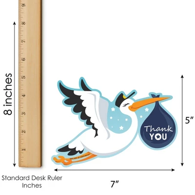 Big Dot Of Happiness Boy Special Delivery - Shaped Thank You Cards - It's A Boy Stork Baby Shower Thank You Note Cards With Envelopes - Set Of 12 4 Big Dot Of Happiness Boy Special Delivery - Shaped Thank You Cards - It's A Boy Stork Baby Shower Thank You Note Cards With Envelopes - Set Of 12 - Image 4