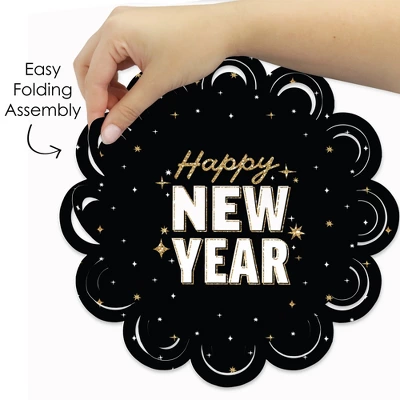 Big Dot Of Happiness Hello New Year - NYE Party Round Table Decorations - Paper Chargers - Place Setting For 12 3 Big Dot Of Happiness Hello New Year - NYE Party Round Table Decorations - Paper Chargers - Place Setting For 12 - Image 3