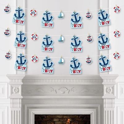 Big Dot Of Happiness Ahoy It's A Boy - Nautical Baby Shower DIY Decorations - Clothespin Garland Banner - 44 Pieces 2 Big Dot Of Happiness Ahoy It's A Boy - Nautical Baby Shower DIY Decorations - Clothespin Garland Banner - 44 Pieces - Image 2