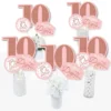 Big Dot Of Happiness 10th Pink Rose Gold Birthday - Happy Birthday Party Centerpiece Sticks - Table Toppers - Set Of 15