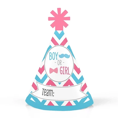 Big Dot Of Happiness Chevron Gender Reveal - Mini Cone Gender Reveal Party Hats - Small Little Party Hats - Set Of 8 6 Big Dot Of Happiness Chevron Gender Reveal - Mini Cone Gender Reveal Party Hats - Small Little Party Hats - Set Of 8 - Image 6