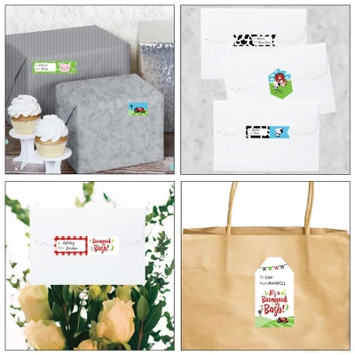 Big Dot Of Happiness Farm Animals - Assorted Barnyard Baby Shower Or Birthday Party Gift Tag Labels - To And From Stickers - 12 Sheets - 120 Stickers 4 Big Dot Of Happiness Farm Animals - Assorted Barnyard Baby Shower Or Birthday Party Gift Tag Labels - To And From Stickers - 12 Sheets - 120 Stickers - Image 4