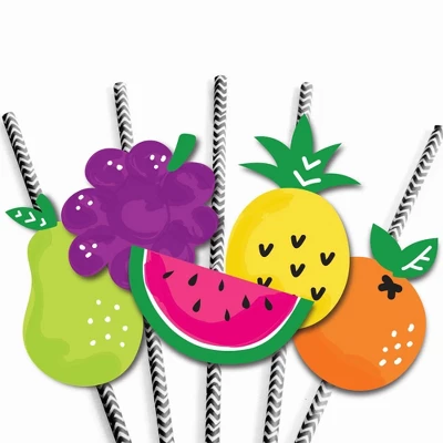 Big Dot Of Happiness Tutti Fruity Paper Straw Decor - Frutti Summer Baby Shower Or Birthday Party Striped Decorative Straws - Set Of 24 4 Big Dot Of Happiness Tutti Fruity Paper Straw Decor - Frutti Summer Baby Shower Or Birthday Party Striped Decorative Straws - Set Of 24 - Image 4