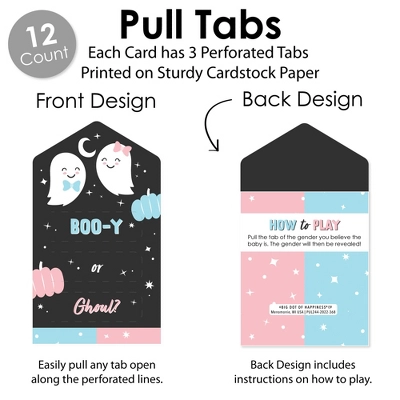 Big Dot Of Happiness Boy Boo-y Or Ghoul - Party Game Pickle Cards - Halloween Gender Reveal Pull Tabs - Set Of 12 2 Big Dot Of Happiness Boy Boo-y Or Ghoul - Party Game Pickle Cards - Halloween Gender Reveal Pull Tabs - Set Of 12 - Image 2