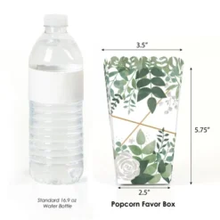 Big Dot Of Happiness Boho Botanical - Greenery Party Favor Popcorn Treat Boxes - Set Of 12