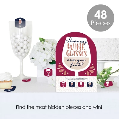 Big Dot Of Happiness But First, Wine - Wine Tasting Party Scavenger Hunt - 1 Stand And 48 Game Pieces - Hide And Find Game 1 Big Dot Of Happiness But First, Wine - Wine Tasting Party Scavenger Hunt - 1 Stand And 48 Game Pieces - Hide And Find Game