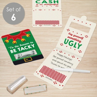 Big Dot Of Happiness Ugly Sweater - DIY Assorted Holiday And Christmas Party Cash Holder Gift - Funny Money Cards - Set Of 6 1 Big Dot Of Happiness Ugly Sweater - DIY Assorted Holiday And Christmas Party Cash Holder Gift - Funny Money Cards - Set Of 6