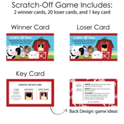 Big Dot Of Happiness Farm Animals - Barnyard Baby Shower Or Birthday Party Game Scratch Off Cards - 22 Count -Aurora Party Sales GUEST f491f8e9 e577 4c4a afa9 b492ac442269
