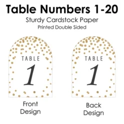 Big Dot Of Happiness Gold Wedding - Wedding Receptions, Parties Or Events Double-Sided 5 X 7 Inches Cards - Table Numbers - 1-20 10 Big Dot Of Happiness Gold Wedding - Wedding Receptions, Parties Or Events Double-Sided 5 X 7 Inches Cards - Table Numbers - 1-20 -Aurora Party Sales GUEST f4afa4aa bbaf 476c bb39 2024be75bde7