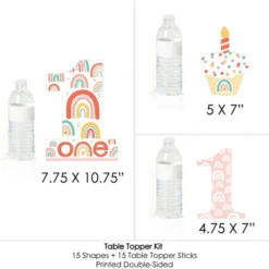 Big Dot Of Happiness 1st Birthday Hello Rainbow - Boho First Birthday Party Centerpiece Sticks - Table Toppers - Set Of 15 -Aurora Party Sales GUEST f5cef72d 2947 4e30 8983 d4a646a85860