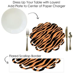 Big Dot Of Happiness Tiger Print - Jungle Party Round Table Decorations - Paper Chargers - Place Setting For 12 -Aurora Party Sales GUEST f625bd3b 6aaf 4c99 b099 459a2489d2e5