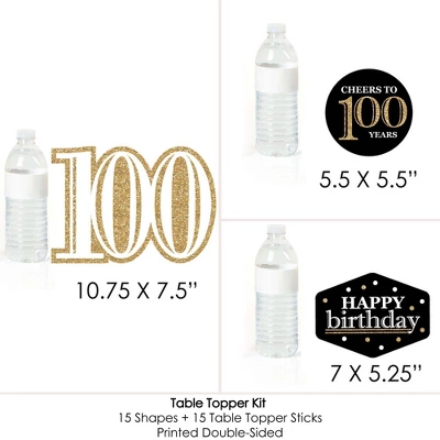 Big Dot Of Happiness Adult 100th Birthday - Gold - Birthday Party Centerpiece Sticks - Table Toppers - Set Of 15 6 Big Dot Of Happiness Adult 100th Birthday - Gold - Birthday Party Centerpiece Sticks - Table Toppers - Set Of 15 - Image 6
