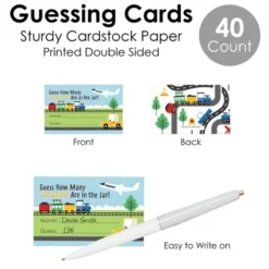 Big Dot Of Happiness Cars, Trains, And Airplanes - How Many Candies Transportation Birthday Party Game - 1 Stand And 40 Cards - Candy Guessing Game -Aurora Party Sales GUEST f6c59736 6246 46cf af76 41958de0e6dc