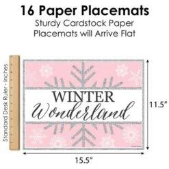Big Dot Of Happiness Pink Winter Wonderland - Party Table Decorations - Holiday Snowflake Birthday Party And Baby Shower Placemats - Set Of 16 -Aurora Party Sales GUEST f6e842c1 7487 4496 8960 90f5f6eac1b2