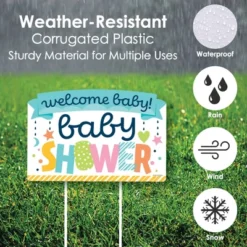 Big Dot Of Happiness Colorful Baby Shower - Gender Neutral Party Yard Sign Lawn Decorations - Welcome Baby Party Yardy Sign -Aurora Party Sales GUEST f6ec8eca 7ca3 4ed3 8580 2ef1741d6757