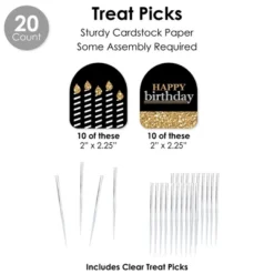 Big Dot Of Happiness Adult Happy Birthday - Gold - Birthday Party Favors And Cupcake Kit - Fabulous Favor Party Pack - 100 Pieces -Aurora Party Sales GUEST f76feeed 207e 44ab a577 1a0f41b4a497