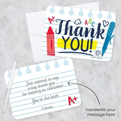Big Dot Of Happiness Back To School - Shaped Thank You Cards - First Day Of School Classroom Thank You Note Cards With Envelopes - Set Of 12 1 Big Dot Of Happiness Back To School - Shaped Thank You Cards - First Day Of School Classroom Thank You Note Cards With Envelopes - Set Of 12