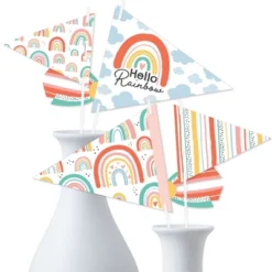 Big Dot Of Happiness Hello Rainbow - Triangle Boho Baby Shower And Birthday Party Photo Props - Pennant Flag Centerpieces - Set Of 20 -Aurora Party Sales GUEST f842926f f457 45b0 8b65 6cfe7896e9fa
