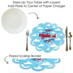Big Dot Of Happiness Taking Flight - Airplane Vintage Plane Baby Shower Or Birthday Party Round Table Decorations Paper Chargers Place Setting For 12 -Aurora Party Sales GUEST f8ef2579 dd2c 42db a27c 31594cd5072b