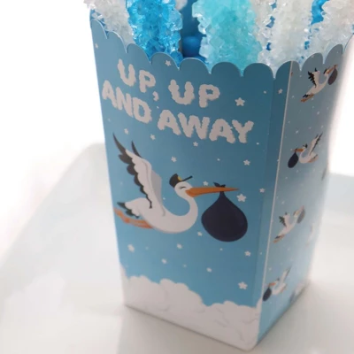 Big Dot Of Happiness Boy Special Delivery - Blue It's A Boy Stork Baby Shower Favor Popcorn Treat Boxes - Set Of 12 4 Big Dot Of Happiness Boy Special Delivery - Blue It's A Boy Stork Baby Shower Favor Popcorn Treat Boxes - Set Of 12 - Image 4