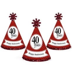 Big Dot Of Happiness We Still Do - 40th Wedding Anniversary - Mini Cone Anniversary Party Hats - Small Little Party Hats - Set Of 8 -Aurora Party Sales GUEST f93d998b e4a6 452f 8ca0 f9fa2429984d