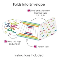 Big Dot Of Happiness Cheerful Happy Birthday - Fill-In Cards - Colorful Birthday Party Fold And Send Invitations - Set Of 8 -Aurora Party Sales GUEST f97c28f5 9247 4d4d a038 5485204b7ed5