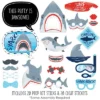Big Dot Of Happiness Shark Zone - Jawsome Party Or Birthday Party Photo Booth Props Kit - 20 Count