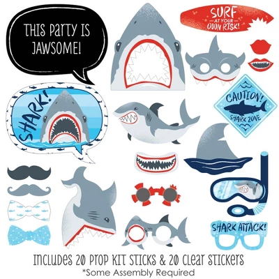Big Dot Of Happiness Shark Zone - Jawsome Party Or Birthday Party Photo Booth Props Kit - 20 Count 1 Big Dot Of Happiness Shark Zone - Jawsome Party Or Birthday Party Photo Booth Props Kit - 20 Count