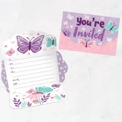 Big Dot Of Happiness Beautiful Butterfly - Fill-In Cards - Floral Baby Shower Or Birthday Party Fold And Send Invitations - Set Of 8 -Aurora Party Sales GUEST fa43c63b 7df4 4167 aa76 41d5808148c4