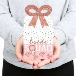 Big Dot Of Happiness Bride Squad - Square Favor Gift Boxes - Rose Gold Bridal Shower Or Bachelorette Party Bow Boxes - Set Of 12 -Aurora Party Sales GUEST fa5bbd6b c4e4 461e 9689 df46cbb20d70