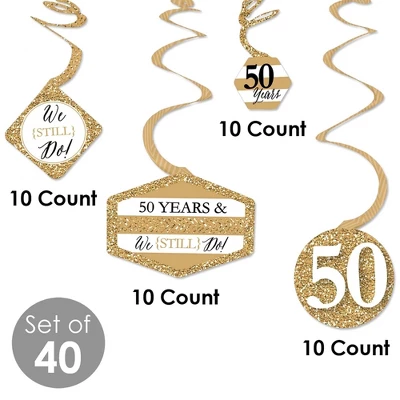 Big Dot Of Happiness We Still Do - 50th Wedding Anniversary - Anniversary Party Hanging Decor - Party Decoration Swirls - Set Of 40 3 Big Dot Of Happiness We Still Do - 50th Wedding Anniversary - Anniversary Party Hanging Decor - Party Decoration Swirls - Set Of 40 - Image 3